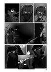 absurd_res action_scene anthro baseball_bat bat_(object) beaten black_and_white blood blood_on_face blood_on_hand bodily_fluids bottomwear brush brushing canid canine canis close-up clothing comic contract_(moonrunes) dialogue duo english_text footwear glowing glowing_eyes hi_res japanese_text knee_highs knee_socks legwear male mammal monochrome moonrunes nosebleed scared shirt shorts socks tears text topwear weapon white_eyes wolf xenny_(moonrunes)