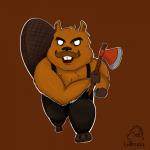 anthro axe buckteeth clothed clothing male melee_weapon muscular muscular_anthro muscular_male open_mouth simple_background solo teeth weapon lupelongo don't_starve klei_entertainment cursed_woodie lucy_(don't_starve) woodie_(don't_starve) beaver mammal rodent werebeaver werecreature wererodent 1:1 2017 digital_media_(artwork) hi_res