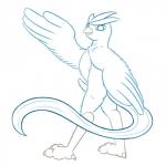 1:1 anthro anthrofied articuno avian beak bird claws erection feathered_wings feathers generation_1_pokemon genitals hi_res legendary_pokemon looking_at_viewer male monochrome nintendo nude penis pokemon pokemon_(species) posexe simple_background solo source_request white_background wings