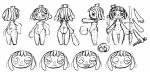 2017 animate_inanimate button_(fastener) doll facial_expressions female hair hi_res humanoid living_doll mammal minus8 model_sheet monochrome not_furry nude pin_(disambiguation) plushie possession raggedy_ann sketch solo toy