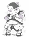 anthro belly bottomwear clothing cute_fangs fangs hat headgear headwear humanoid_hands male navel one_eye_closed overweight overweight_anthro overweight_male shirt shorts solo teeth topwear wink young young_anthro young_male toruu lifewonders tokyo_afterschool_summoners alp_(tas) bear giant_panda mammal 2019 absurd_res hi_res