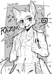 anthro athletic athletic_anthro athletic_male clothed clothing cute_fangs eye_scar eyewear facial_scar fangs fluffy goggles goggles_around_neck male male_anthro navel open_mouth open_smile scar smile swimming_trunks swimwear tail teeth topless topless_anthro topless_male towel penguinexperience ra'zim gulonine hybrid kangaroo macropod mammal marsupial marten mustelid musteline sable_(marten) 2025 absurd_res hi_res monochrome