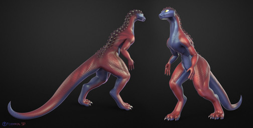 anthro claws digitigrade featureless_crotch leaning leaning_forward long_tail looking_aside nude solo standing tail feodaron_sd alien lizard reptile scalie 3d_(artwork) digital_media_(artwork) hi_res