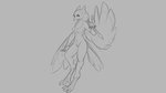 16:9 2020 anthro avian beak bird breasts casual_nudity claws dagger digital_drawing_(artwork) digital_media_(artwork) female genitals grey_background holding_object holding_weapon melee_weapon monochrome non-mammal_breasts nude pussy simple_background solo watsup weapon widescreen wings