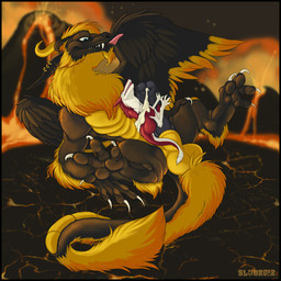 anthro balls big_balls black_penis bodily_fluids cum duo erection feathers feet fluffy fur genital_fluids genitals hindpaw horn hug hugging_another hugging_penis larger_male lava macro male micro nude paws penis piercing size_difference tail volcano yellow_horn oddbird mythology sandalf dragon furred_dragon furred_scalie mammal mythological_creature mythological_scalie northern_dragon scalie sergal 1:1 2012 hi_res