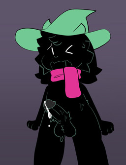 anthro balls black_body black_fur black_outline black_penis bodily_fluids cheek_tuft clothing cum cum_drip dripping ejaculation erection facial_tuft fingers fur genital_fluids genitals gradient_background green_outline hands-free hat head_tuft headgear headwear long_ears male masturbation nude one_eye_closed open_mouth orgasm outline penile penis scarf simple_background simple_eyes solo sweat sweatdrop tuft vein veiny_penis leftyfornsfw deltarune undertale_(series) ralsei bovid bovine caprine darkner goat mammal 2022 digital_media_(artwork) hi_res
