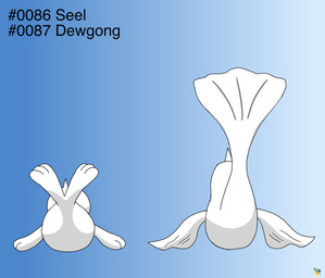 ambiguous_gender duo feral flippers fur gradient_background horn logo raised_tail simple_background tail text white_body white_fur pichu90 nintendo pokemon aquatic dewgong generation_1_pokemon mammal pinniped pokemon_(species) seel artist_logo english_text hi_res