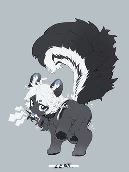 4_toes anus black_body black_fur black_pawpads blep blue_body blue_eyes blue_fur blue_tongue butt digitigrade emoji_description feet feral fluffy fluffy_tail fur grey_background hair looking_at_viewer looking_back looking_back_at_viewer male pawpads presenting presenting_hindquarters quadruped raised_tail simple_background solo tail toes tongue tongue_out white_body white_fur white_hair young young_feral young_male leaf15642662 mammal mephitid skunk 2025 hi_res