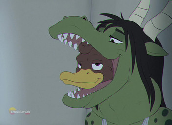 anthro belly big_belly burping digestion duo gynomorph intersex male oral_vore size_difference vore weight_gain sound_warning tairedfox mythology anatid anseriform avian bird dragon duck mythological_creature mythological_scalie scalie animated short_playtime sound video trans_(lore)