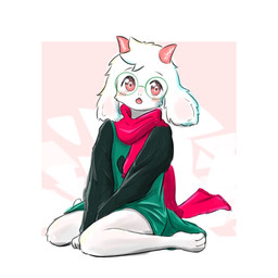 2_horns anthro barefoot black_sleeves blush blush_lines clothed clothed_anthro clothed_male clothing eyewear feet floppy_ears fully_clothed fully_clothed_anthro fully_clothed_male fur glasses green_clothing green_eyewear green_glasses green_robe horn lop_ears male open_mouth paws pink_eyes pink_horn pink_scarf robe scarf sitting solo white_body white_fur do_enoki_0127 deltarune undertale_(series) ralsei bovid caprine goat mammal 1:1 hi_res