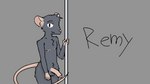 anthro balls fur genitals grey_body grey_fur humanoid_genitalia humanoid_penis male penis pole solo metralewdd disney pixar ratatouille remy_(ratatouille) mammal murid murine rat rodent 16:9 widescreen