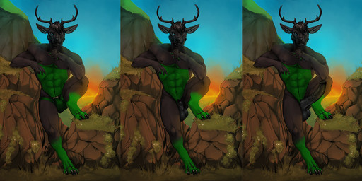 abs animal_genitalia anthro antlers black_body black_fur black_hair blue_eyes bulge clothed clothed/nude clothing day ear_piercing ear_ring erection facial_piercing front_view fully_sheathed fur genitals green_body green_fur hair horn hybrid_genitalia hybrid_penis jockstrap jockstrap_only lip_piercing looking_at_viewer male male_anthro medial_ring muscular muscular_anthro muscular_male nipples nude nude_anthro nude_male outdoor_nudity outside pecs penis piercing ring_piercing sheath snakebite_piercing solo standing topless topless_anthro topless_male underwear underwear_only i-psilone yasha_greenpaw canid canine deer hybrid mammal 2020 full-length_portrait hi_res multiple_images portrait