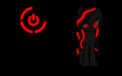 black_background black_body black_fur black_hair darkness electronics eyeshadow female feral frown fur game_console glowing glowing_eyes hair long_hair looking_at_viewer makeup power_button power_symbol pushbutton red_eyes red_ring_of_death simple_background solo standing symbol sorelstrasz hasbro microsoft my_little_pony xbox xbox_360 xbox_game_studios fan_character equid equine horse mammal pony 16:10 crossover hi_res widescreen