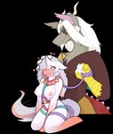 anthro collar duo female harness horn leash male male/female petting shortbred friendship_is_magic hasbro my_little_pony mythology discord_(mlp) chimera draconequus equid equine mammal mythological_creature mythological_equine unicorn alpha_channel