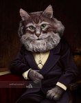 anthro clothed clothing fur green_eyes inner_ear_fluff male solo tuft whiskers nathan_nun karl_marx domestic_cat felid feline felis mammal manx digital_media_(artwork) digital_painting_(artwork)