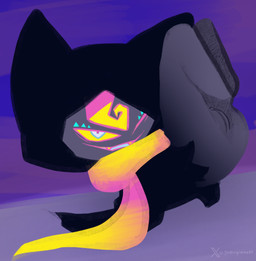 anthro female genitals looking_at_viewer lying nude on_back one_eye_closed open_mouth presenting presenting_vulva simple_background smile solo vulva godforgiveme4 kikuo_(producer) yoru_no_uta_(kikuo_song) digital_media_(artwork) hi_res