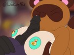 anthro bells_(animal_crossing) big_moobs black_hair blue_eyes blurred_background bodily_fluids brown_body brown_fur cum cum_on_face cum_on_moobs cumshot duo ejaculation fur genital_fluids genitals hair horn male male/male moobjob moobs pasties penis pink_eyes purple_body purple_scales scales throbbing throbbing_penis wetwaffls animal_crossing european_mythology mythology nintendo lexington_ulfric_izunia tom_nook_(animal_crossing) canid canine dragon mammal mythological_creature mythological_scalie raccoon_dog reptile scalie tanuki western_dragon wyvern 4:3 animated short_playtime signature