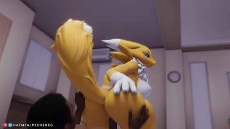 anthro anthro_on_top anthro_penetrated big_breasts black_sclera bouncing_breasts bouncing_butt breasts butt clothing dark_body dark_skin digiphilia duo erection female female_on_human female_on_top female_penetrated fluffy fluffy_tail from_behind_position fur genitals human_on_anthro human_on_bottom human_penetrating human_penetrating_anthro human_penetrating_female interspecies male male/female male_on_anthro male_on_bottom male_penetrating male_penetrating_anthro male_penetrating_female moan nipples on_bottom on_top penetration penile penile_penetration penis_in_vagina sex tail vaginal vaginal_penetration vulva white_body white_fur yellow_body yellow_fur oatmealpecheneg warfaremachine_(modeler) bandai_namco digimon warfare_renamon canid canine digimon_(species) fox human mammal renamon 16:9 3d_(artwork) 3d_animation animated digital_media_(artwork) hi_res short_playtime sound video widescreen