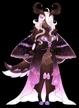 ahoge antenna_hair antennae_(anatomy) black_background blush bow_ribbon breasts brown_body brown_fur brown_skin clothing dress female fur glistening glistening_body hair long_hair looking_at_viewer navel pink_clothing pink_dress simple_background solo underwear white_hair wings noraino morgana_the_black_witch_moth animal_humanoid arthropod arthropod_humanoid humanoid insect insect_humanoid lepidopteran lepidopteran_humanoid moth moth_humanoid 2018 hi_res