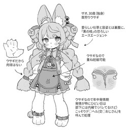 2_uteruses 3_toes 5_fingers accessory ahoge anime_style anthro apron barefoot bell blush blush_lines clothed clothed_anthro clothed_female clothing cross_section description directional_arrow disembodied_hand disembodied_uterus dress ear_tuft elaborate_clothing eyelashes fallopian_tubes feet female female_anthro fingers fully_clothed fully_clothed_anthro fully_clothed_female hair hair_accessory hands_on_hips internal internal_vaginal jingle_bell jingle_bell_legband looking_at_viewer ovaries paws rattle sex_education shortstack shortstack_female simple_background solo text toes tuft twintails_(hairstyle) uterus white_background x-ray_view young young_anthro young_female possummachine mihoyo zenless_zone_zero zhao_(zenless_zone_zero) lagomorph leporid mammal rabbit thiren greyscale japanese_text model_sheet monochrome partially_translated translation_request adult_(lore)