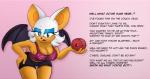 anthro big_breasts bottomwear breasts cleavage clothed clothing dialogue female looking_at_viewer open_mouth shorts simple_background solo tape text wings darkman-zero sega sonic_the_hedgehog_(series) rouge_the_bat bat mammal absurd_res english_text hi_res