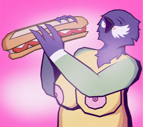 anthro areola aroused biped blush breasts eating eyes_closed female female_anthro food food_fetish holding_food holding_object looking_pleasured mature_female meatball_sub nipples nude open_mouth sandwich_(food) submarine_sandwich suggestive suggestive_food hot_knives dawn_solaris_(hot_knives) avian bird great_tit oscine passerine tit_(bird) hi_res