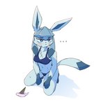 :< anthro anthrofied barefoot belly_tuft bikini blue_body blue_eyes blue_fur blush blush_lines bodily_fluids bra breasts chest_tuft claws cleavage clothed clothing dessert dipstick_tail dropped_ice_cream ellipsis feet female female_anthro food frown fur gloves_(marking) humanoid_feet humanoid_hands ice_cream kemono kneeling markings narrowed_eyes navel plantigrade pokemorph sad simple_background solo spilled_food spilled_ice_cream sweat swimwear tail tail_markings tears toe_claws toes tuft two-piece_swimsuit underwear white_background park_horang nintendo pokemon eeveelution generation_4_pokemon glaceon pokemon_(species) 2022 hi_res shaded simple_shading