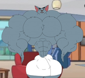 abs anthro arm_tuft biceps big_muscles big_pecs biped black_eyebrows brown_eyebrows brown_nose bulge chest_tuft claws collarbone eyebrows finger_claws floating_eyebrows front_view fur grey_body grey_fur half-closed_eyes huge_muscles huge_pecs huge_thighs hyper hyper_biceps hyper_muscles hyper_pecs hyper_thighs inside living_room looking_at_viewer male muscular muscular_anthro muscular_male narrowed_eyes navel notched_ear open_mouth pecs pink_inner_ear pose raised_eyebrow ribs shoulder_tuft small_hands small_head solo standing thick_arms thick_eyebrows thick_neck thick_thighs top_heavy towel towel_around_waist towel_only trapezius tuft vein veiny_muscles white_sclera white_towel wide_hips wish-granter gary_the_rat gary_andrews mammal murid murine rat rodent 2019 colored digital_drawing_(artwork) digital_media_(artwork) flat_colors pinup