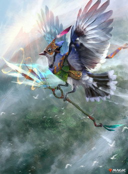 ambiguous_gender feathered_wings feathers feet feral flying holding_melee_weapon holding_object holding_sword holding_weapon mask melee_weapon pouch_(clothing) solo sword tail talons toes weapon wings tuan_duong_chu hasbro magic:_the_gathering wizards_of_the_coast ambient_bird avian bird 2024 absurd_res digital_media_(artwork) hi_res official_art