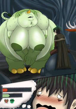 1_eye 3_fingers areola belly big_belly big_breasts blush bone breasts cape cave clothed clothing curvy_figure duo female fingers gameplay_mechanics green_body green_skin gui hair health_bar horn huge_breasts humanoid_pointy_ears larger_female larger_humanoid lips male muscular nipples not_furry nude one_eye_closed open_mouth overweight overweight_female pointy_ears puckered_lips rock sitting size_difference smaller_human smaller_male standing thick_thighs voluptuous wide_hips kasurahikari dark_souls fromsoftware ogress_(kasurahikari) cyclops human humanoid mammal monster monstrous_humanoid ogre ogre_(dark_souls) 2018 digital_drawing_(artwork) digital_media_(artwork) hi_res