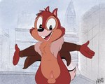 anthro balls bottomless clothed clothing erection genitals male penis solo kippykat chip_'n_dale_rescue_rangers disney chip_(disney) chipmunk ground_squirrel mammal rodent sciurid 5:4