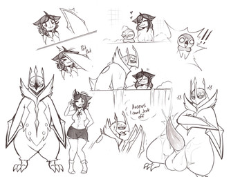 anthro balls bathing big_balls big_penis bodily_fluids breasts duo erection female genital_fluids genitals huge_penis male penis precum precum_squirt semi-anthro suds throbbing throbbing_penis water wet giidenuts nintendo pokemon aiko_(giidenuts) pokemon_trainer animal_humanoid avian cat_humanoid empoleon felid felid_humanoid feline feline_humanoid generation_4_pokemon humanoid mammal mammal_humanoid piplup pokemon_(species) hi_res sketch_page