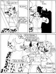 anthro bussaca canid canine clothing comic dialogue embrace english_text equid equine felid female fox grope group horse hug leopard male mammal monochrome pantherine robe simple_background sleepover suggestive text young