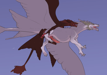 all_fours anal anal_penetration anus balls claws digitigrade doggystyle duo erection feathered_wings feathers feral feral_on_feral feral_penetrated feral_penetrating feral_penetrating_feral flying flying_sex from_behind_position genitals horn larger_feral larger_male larger_penetrated larger_sub male male/male male_penetrated male_penetrating male_penetrating_male open_mouth penetration penis sex simple_background size_difference smaller_feral smaller_male submissive tail teeth tongue wings pheel mythology dragon feathered_dragon feathered_scalie mythological_creature mythological_scalie scalie 2015 hi_res