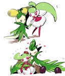 duo female food fruit hand_holding heart_symbol male micro_calves not_furry olive_(fruit) plant romantic romantic_ambiance simple_background thin_calves white_background motyako_1005 nintendo pokemon arboliva dolliv generation_7_pokemon generation_9_pokemon humanoid pokemon_(species) steenee tsareena hi_res