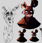 anthro bikini bikini_bottom bodily_fluids breasts brown_body clenched_teeth clothed clothing collar crossgender empty_eyes female hair legwear lidded_eyes looking_at_viewer machine male mtf_crossgender nipple_tape open_mouth pasties patch_(fabric) spiked_collar spikes standing stockings sweat swimwear tail tape teeth thick_thighs tongue tongue_out torn_clothing torn_legwear torn_stockings two-piece_swimsuit white_eyes wide_hips xexeezy five_nights_at_freddy's five_nights_at_freddy's_3 scottgames springtrap_(fnaf) animatronic lagomorph leporid mammal rabbit robot 2025 compression_artifacts digital_media_(artwork) multiple_images unfinished
