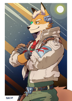 clothing male solo topwear nacht nintendo star_fox fox_mccloud canid canine fox humanoid mammal absurd_res hi_res