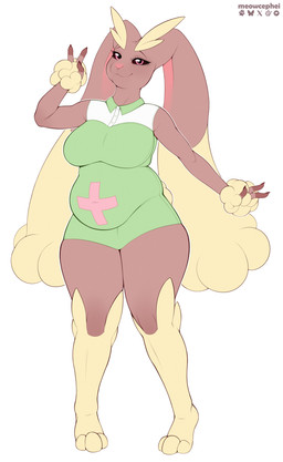anthro belly belly_overhang big_belly big_breasts breasts clothing dress female gesture hand_gesture navel_outline pokemorph short_dress slightly_chubby slightly_chubby_anthro slightly_chubby_female solo thick_thighs v_sign wide_hips conditional_dnp meowcephei nintendo pokemon medicine_(heesman) generation_4_pokemon lagomorph leporid lopunny mammal pokemon_(species) rabbit 2025 hi_res