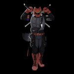 advertisement anthro armor belt black_body black_fur boots bottomwear breaking_the_fourth_wall cat_ear_helmet clothing footwear fur gloves grey_body grey_fur handwear holding_melee_weapon holding_object holding_sword holding_weapon jacket male melee_weapon motorcycle_helmet pants pouch_(clothing) satchel shoelaces shoes solo sponsored sticker sword tail text topwear vest weapon white_body white_fur zipper cerberussenn avenged_sevenfold kasane_teto nerve_(cerberussenn) pearto badger honey_badger mammal mustelid musteline 1:1 absurd_res alpha_channel hi_res korean_text signature