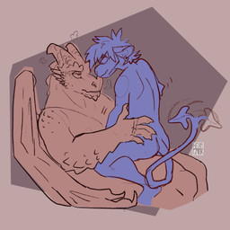 ambiguous_gender ambiguous_penetration anthro duo eye_contact looking_at_another male male/ambiguous on_lap penetration piercing size_difference wings hellagator mythology dirk_(hellagator) eren_(hellagator) dragon mythological_creature mythological_scalie scalie 1:1 hi_res
