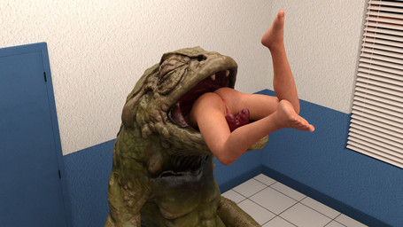 anthro anthro_pred duo eyes_closed female female_human female_prey genitals human_prey larger_anthro monster_pred nude open_mouth oral_vore size_difference smaller_female smaller_human tongue vore vulva dragonslave90 amphibian frog human mammal monster 16:9 3d_(artwork) 4k absurd_res digital_media_(artwork) hi_res widescreen