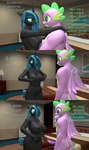 anthro anthro_on_anthro anthrofied areola big_breasts black_areola black_nipples breast_expansion breasts butt dialogue duo expansion female genitals male male/female nipples nude penis tail text papadragon69 friendship_is_magic hasbro my_little_pony mythology queen_chrysalis_(mlp) spike_(mlp) arthropod changeling dragon mythological_creature mythological_scalie scalie 3d_(artwork) absurd_res comic digital_media_(artwork) english_text hi_res