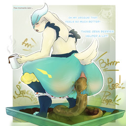anthro anus big_butt bottomwear butt clothing comic_panel excessive_feces feces hyper hyper_feces male pants pooping pooping_in_toilet sitting solo spread_anus spreading text mirok nintendo pokemon cinderace generation_8_pokemon lagomorph mammal pokemon_(species) 1:1 absurd_res hi_res