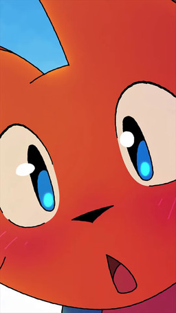 ambiguous_gender blue_eyes eyes_close-up feral fur holidays looking_at_viewer red_body red_fur scarf sniffing_viewer snow solo winter worried sif_savery christmas zale_(sif_savery) canid canine fox mammal animated hi_res short_playtime webm