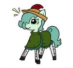 bandanna clothing earth_pony emerald_jewel_(colt_quest) equid equine fan_character feathers feral ficficponyfic hasbro hat headgear headwear horse kerchief male mammal my_little_pony pony simple_background solo white_background young young_feral young_male