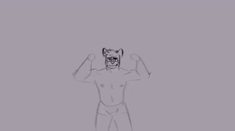 abs anthro big_muscles big_pecs bulge_growth clothed clothing expansion eyewear genital_expansion glasses grey_background growth huge_muscles male manly muscle_growth muscular muscular_anthro muscular_male nipples pecs penis_expansion simple_background smile solo teeth topless topless_anthro topless_male underwear underwear_only veiny_arms melaisen bau_(melaisen) akita canid canine canis domestic_dog mammal spitz 2023 animated greyscale monochrome portrait three-quarter_portrait unfinished