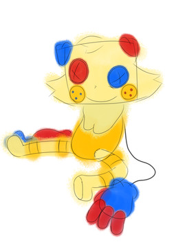 button_(fastener) button_eyes cheek_markings doll facial_markings fluffy head_markings male markings plushie smile solo felinefelony05 blushcrunch_studio dandy's_world roblox goob_(dandy's_world) canid canine mammal absurd_res colored hi_res sketch