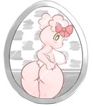 anthro big_breasts bow_ribbon breasts butt curvy_figure female fur mirror nipples nude pink_body pink_fur pink_nipples simple_background solo tail conditional_dnp lhacedor facebook_stickers sugar_cubs bear mammal digital_media_(artwork) hi_res