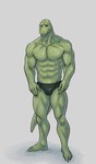 anthro black_briefs black_clothing black_underwear briefs briefs_only clothed clothing green_body green_eyes green_skin grey_background male muscular muscular_male shadow simple_background smile solo standing topless underwear underwear_only ffog beastars gosha_(beastars) komodo_dragon lizard monitor_lizard reptile scalie hi_res