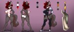 anthro barbell_piercing breasts butt female navel nipple_barbell nipple_piercing nipples piercing solo weapon bisamon viv_the_game regina_(viv_the_game) hyena mammal absurd_res hi_res model_sheet